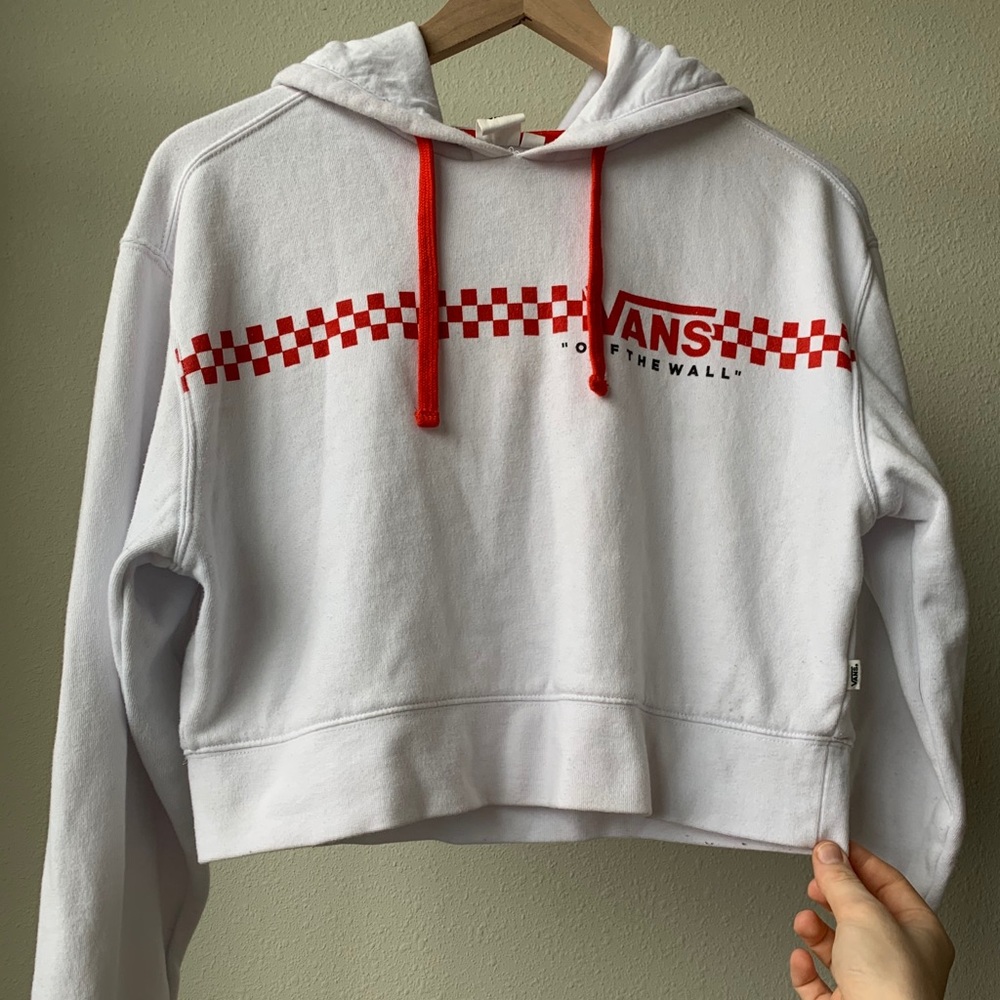 White Vans Hoodie Crop